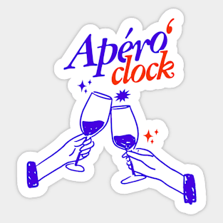 Apero' clock - it is wine'o Clock! Sticker